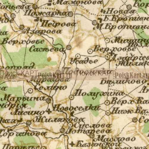 Подробная карта Стрельбицкого Рязанской губернии